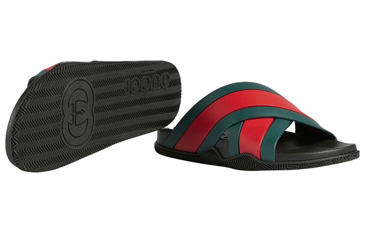 Сандалии Gucci Slides Red Green - изображение 5