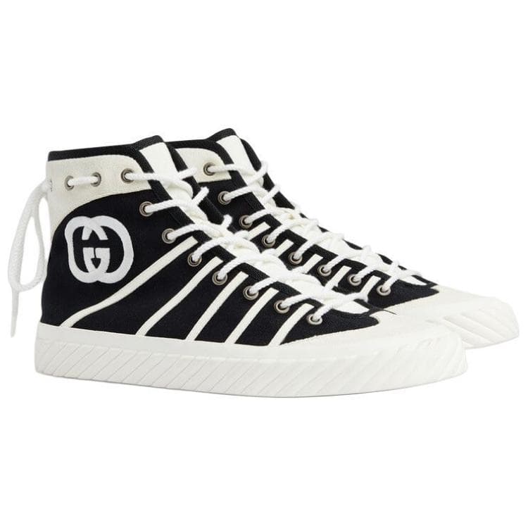 Кеды Gucci High-Top Sneakers Black White - изображение 3