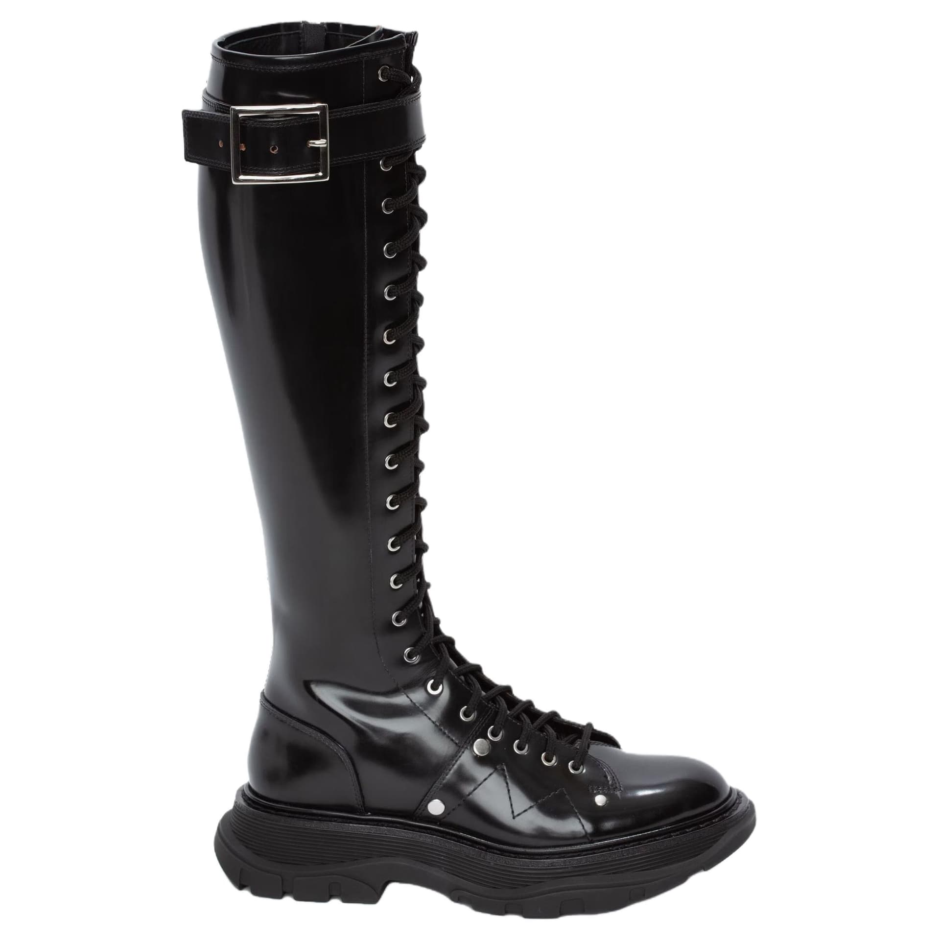 Ботинки Alexander McQueen Tread High Boots Black - изображение 2