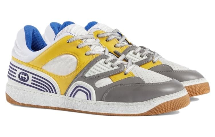 Кроссовки Gucci Basket White Grey Yellow - изображение 3