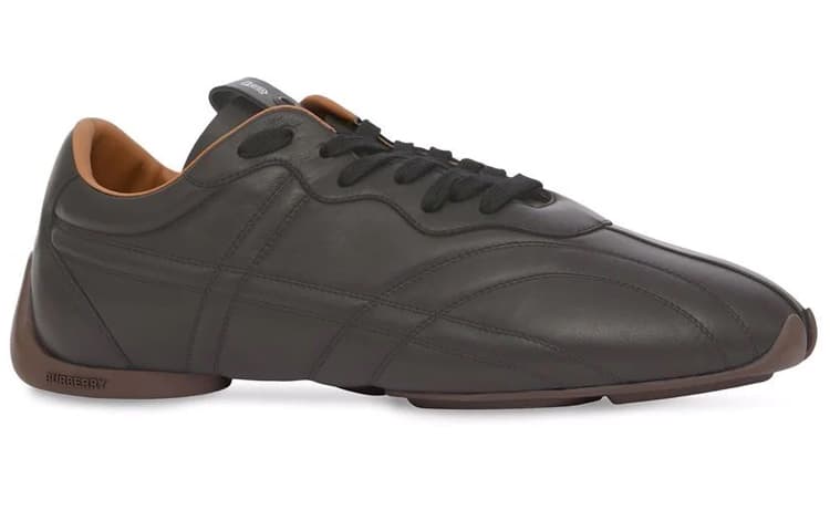 Кроссовки Burberry Leather Sneakers Black Grey - изображение 3