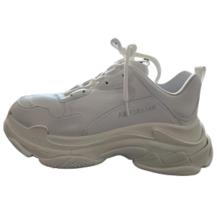 Кроссовки Balenciaga Triple S Кожа Низкий Верх Повседневная Обувь Мужская Белая - изображение 1