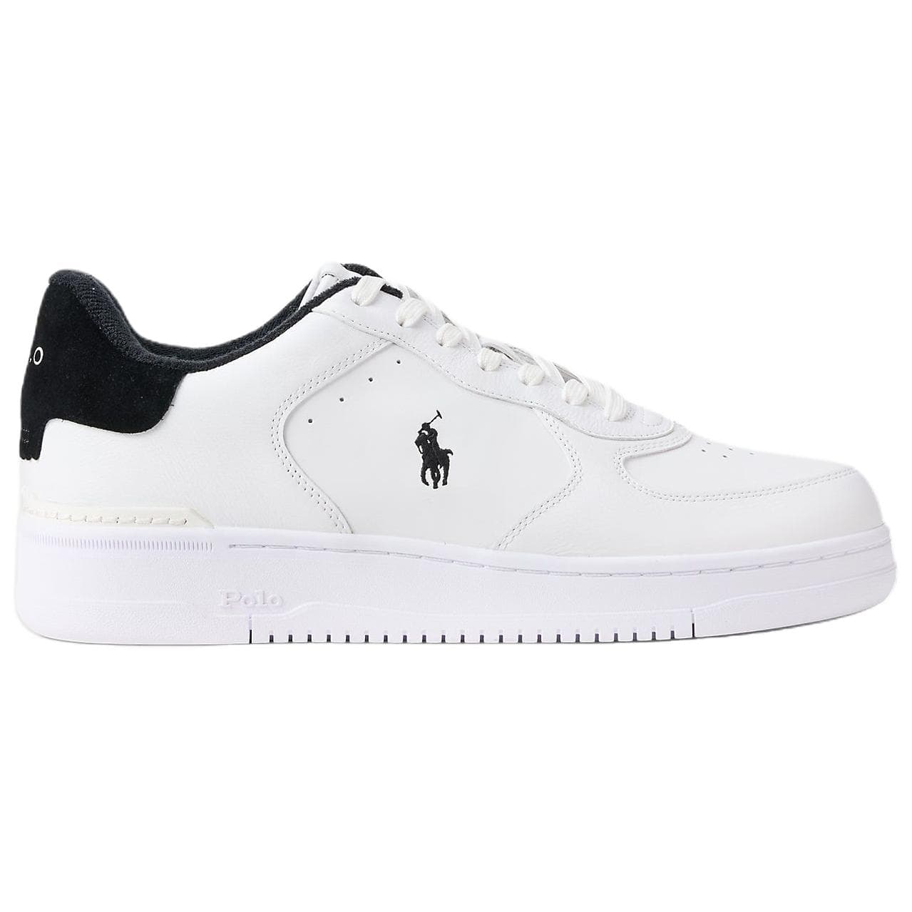 Кроссовки Polo Ralph Lauren Court Masters Кожа Замша Низкие Кеды Скейтборд Обувь Мужская Белый Черный - изображение 2