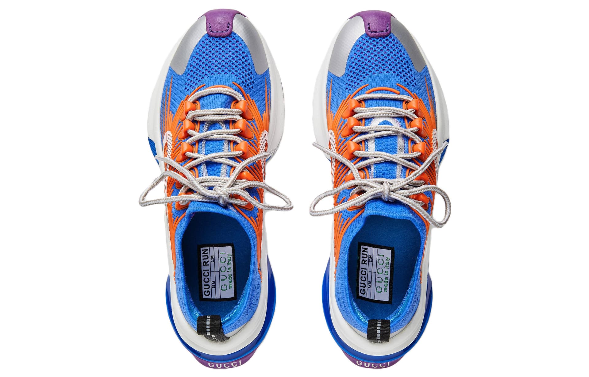 Кроссовки Gucci Run Blue Orange - изображение 4