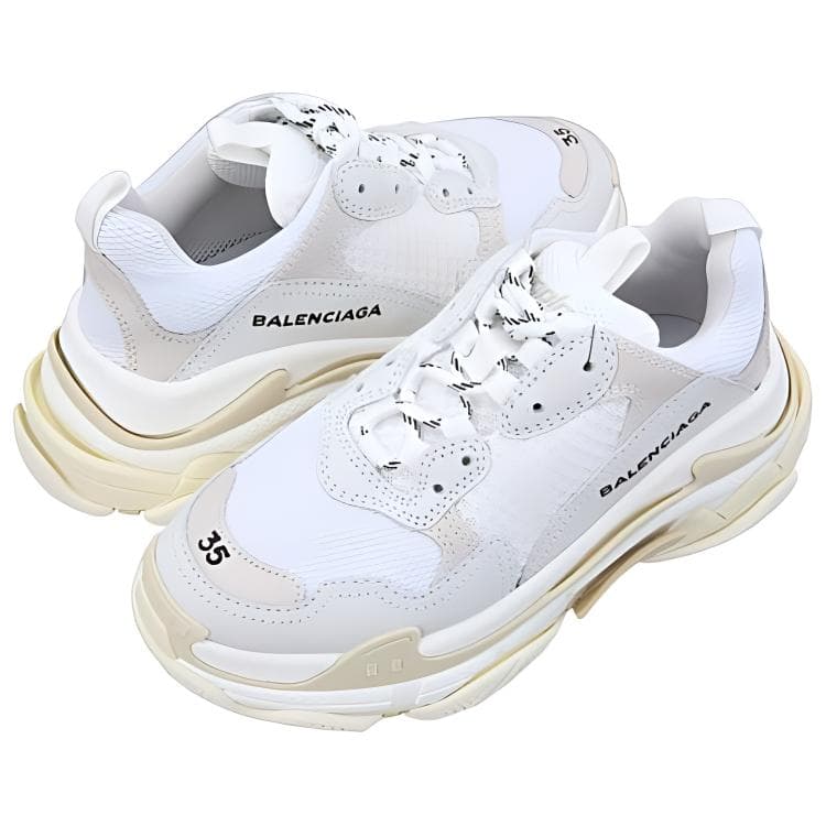 Кроссовки Balenciaga Triple S Low Топ Повседневная обувь Женская Белая - изображение 3