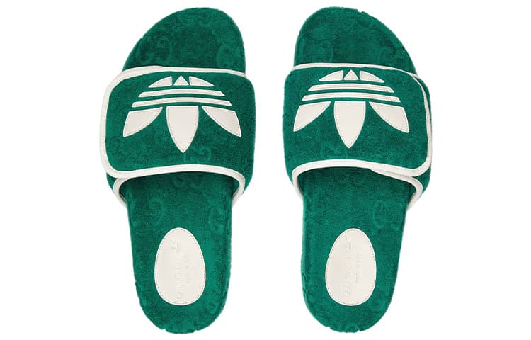 Сандалии adidas x Gucci GG Slides Green - изображение 3