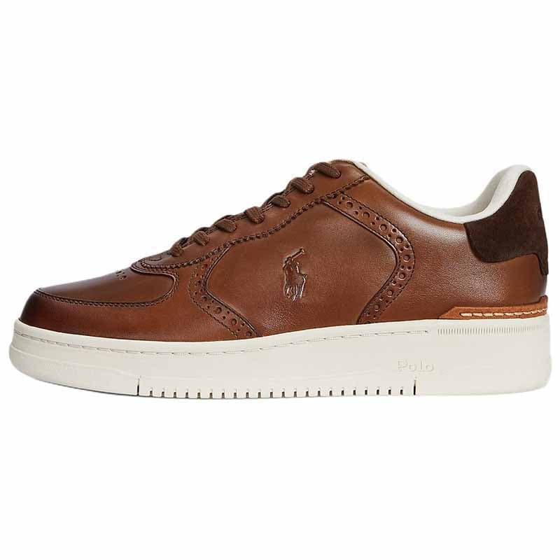 Кроссовки Polo Ralph Lauren Masters Корт Кожа Низкие Кроссовки для скейтбординга Мужские Коричневые - изображение 1
