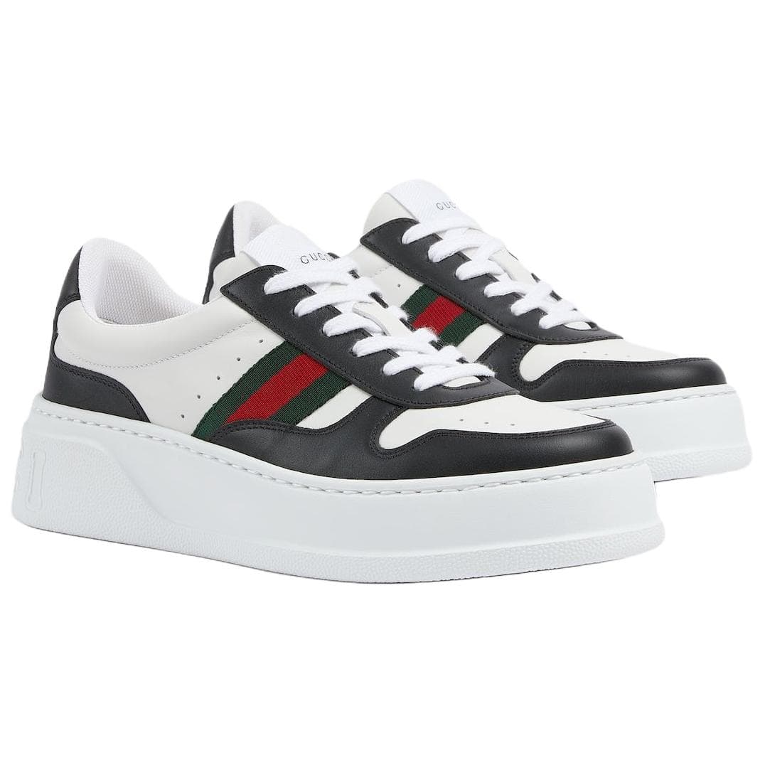 Кроссовки Gucci Leather Round Toe Low Top Sneakers Black - изображение 3