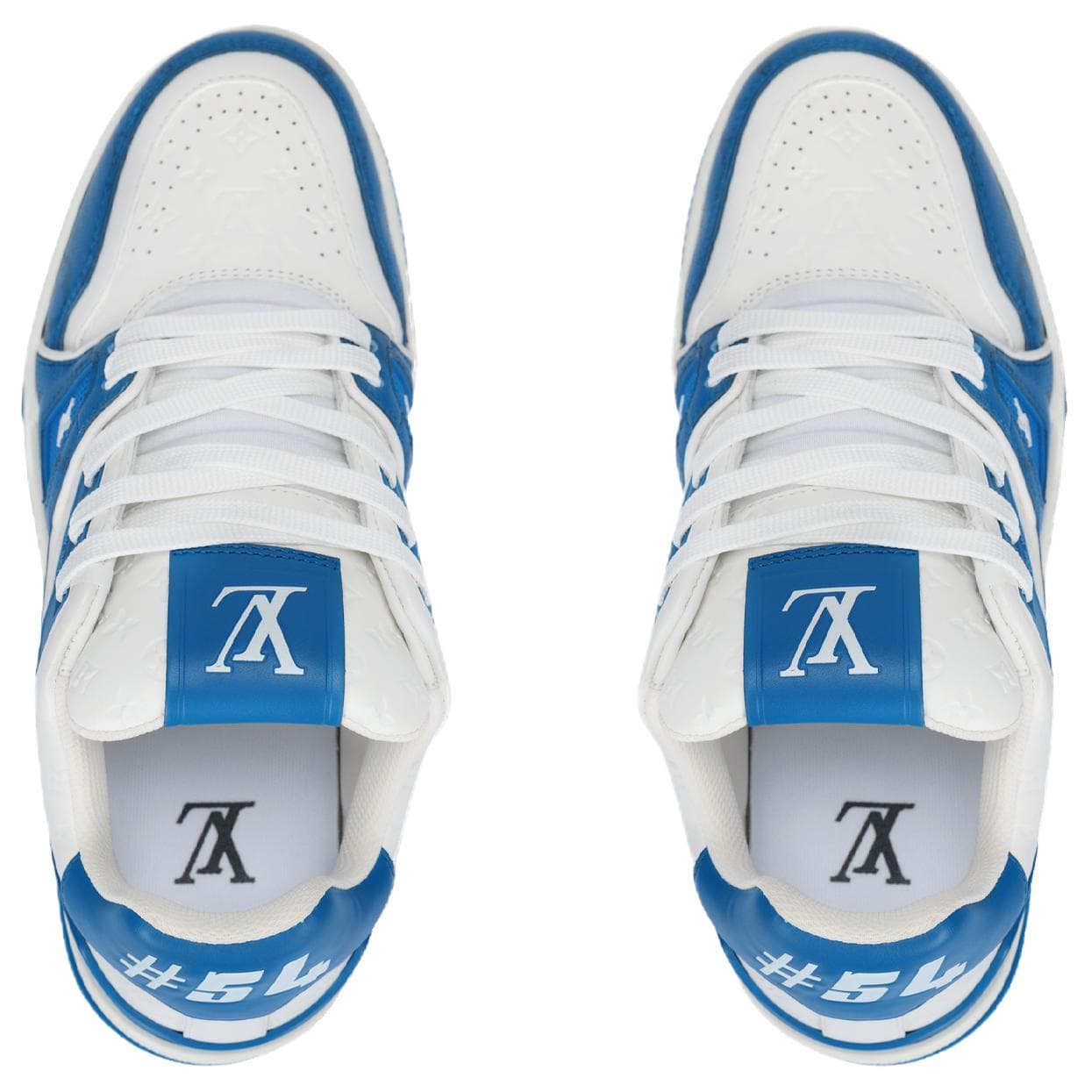 Кроссовки Louis Vuitton Trainer Lace-Up White Blue - изображение 3
