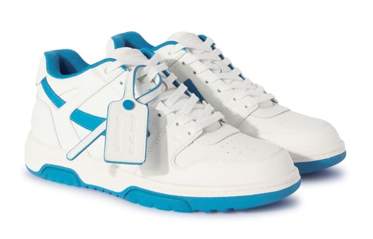 Кроссовки OFF-WHITE Круглый носок На шнурках Модный Низкие кеды Мужские Бело-синий - изображение 3