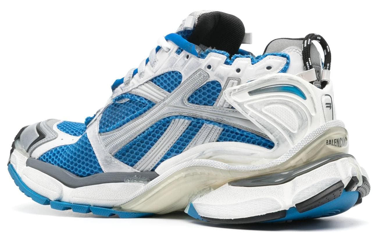 Кроссовки Balenciaga Runner Low Топ Толстая подошва Кроссовки Мужские Синие Белые - изображение 4