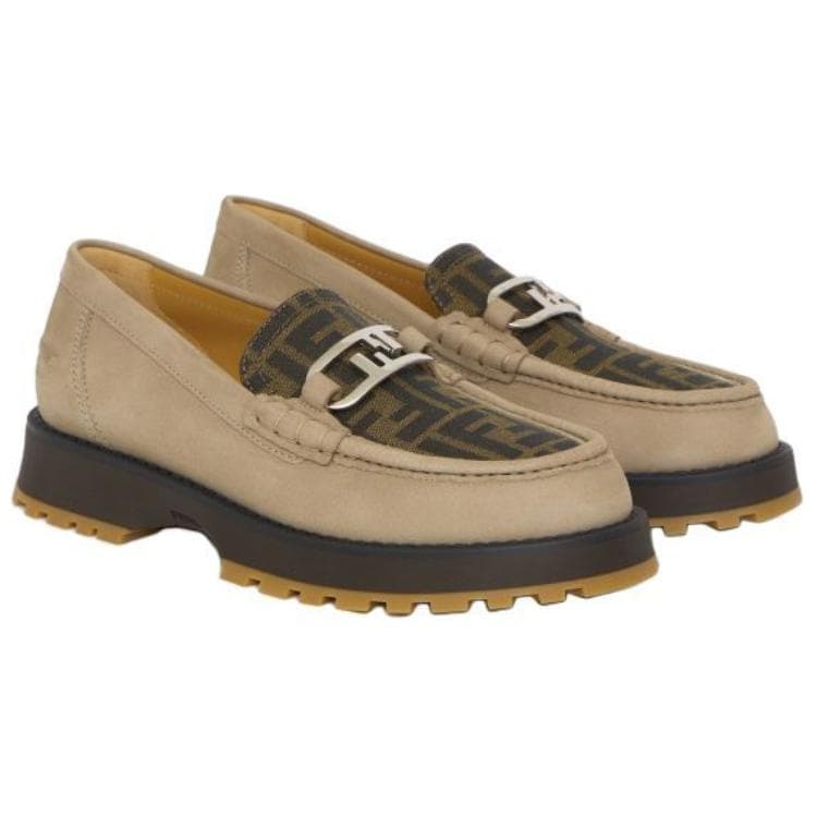 Лоферы Fendi O'Lock Loafers Beige - изображение 3