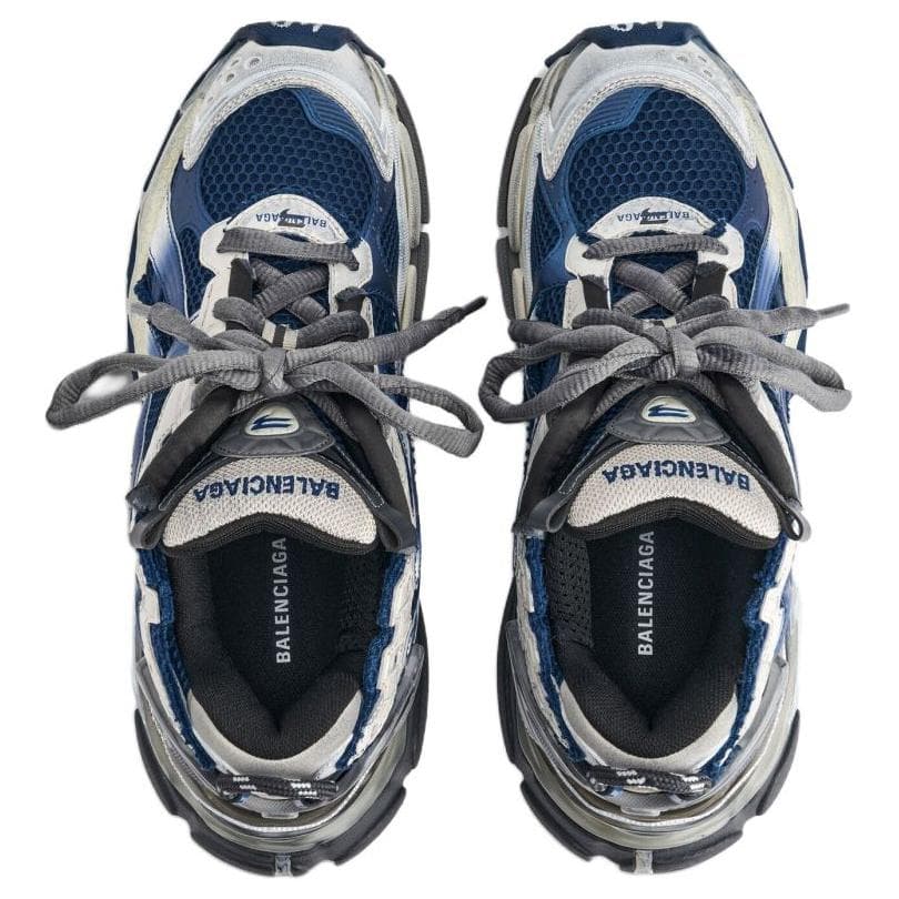 Кроссовки Balenciaga Runner Градиент с эффектом потертости амортизация низкий топ повседневная обувь мужской синий - изображение 5