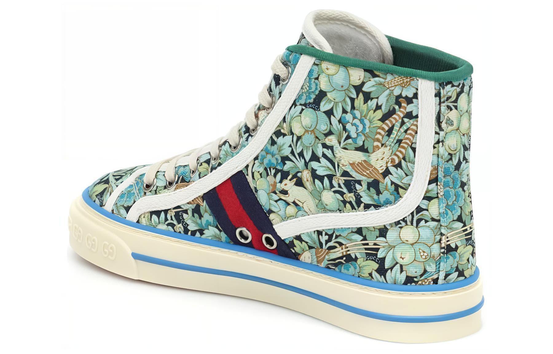 Кроссовки Gucci High-Top Sneakers Green - изображение 3