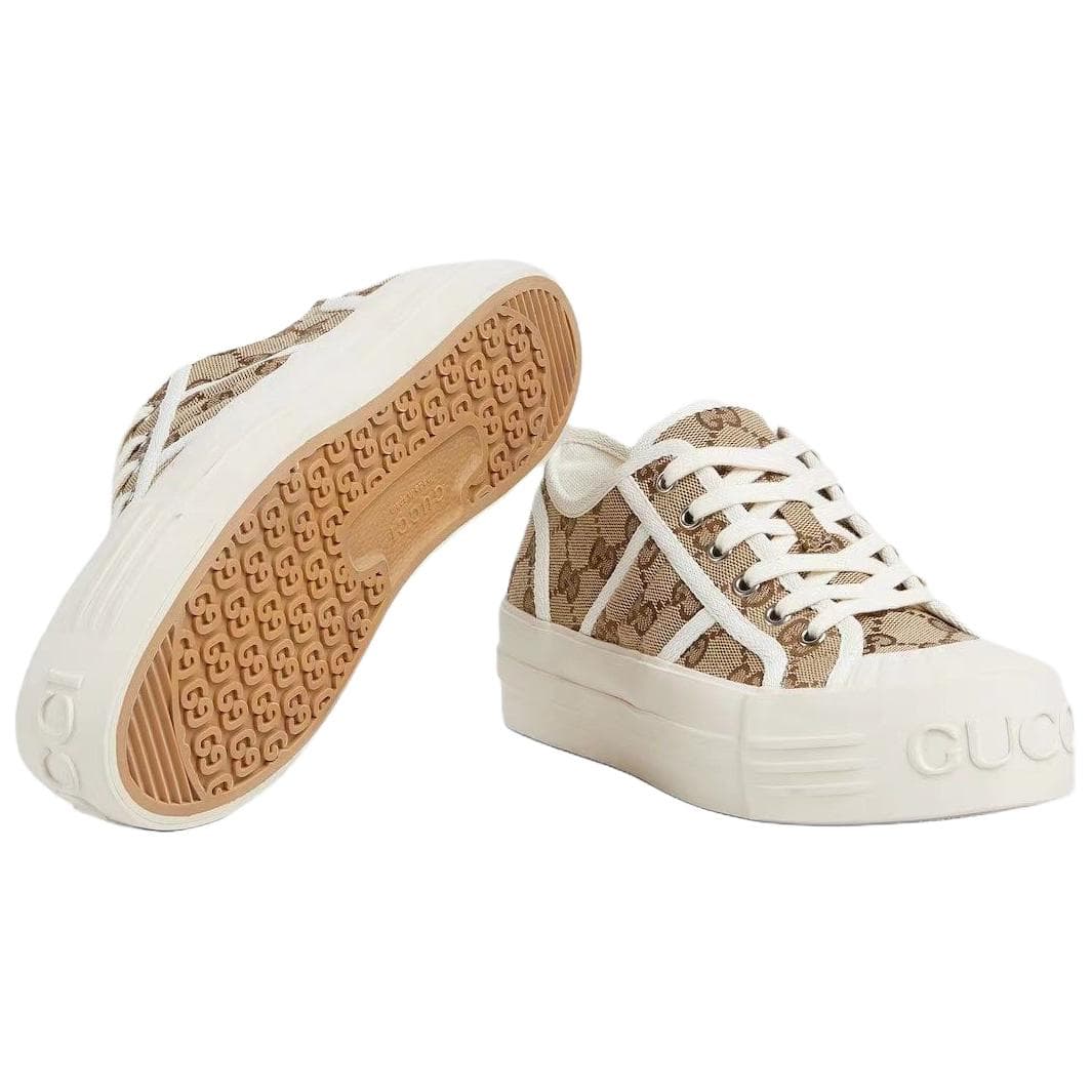Кеды Gucci Canvas Platform Sneakers Beige - изображение 6
