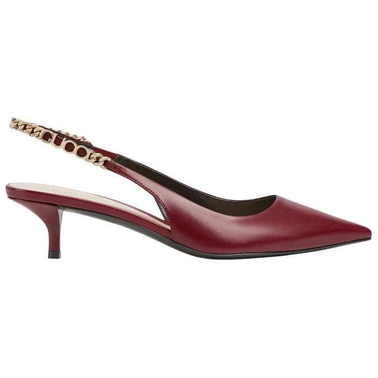 Туфли Gucci Signoria Кожа Узкий каблук Высокие каблуки 5 5 см Женские Красный - изображение 2