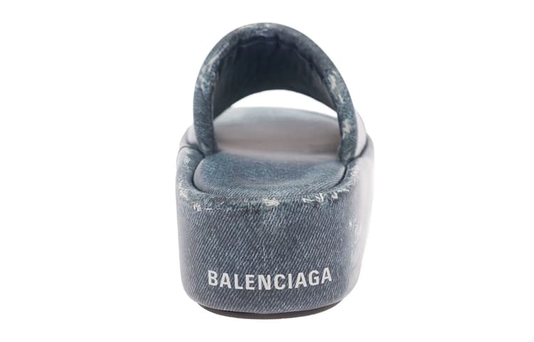 Сандалии Balenciaga Высота посадки Шлепанцы 3,5 см Женские Синие - изображение 5