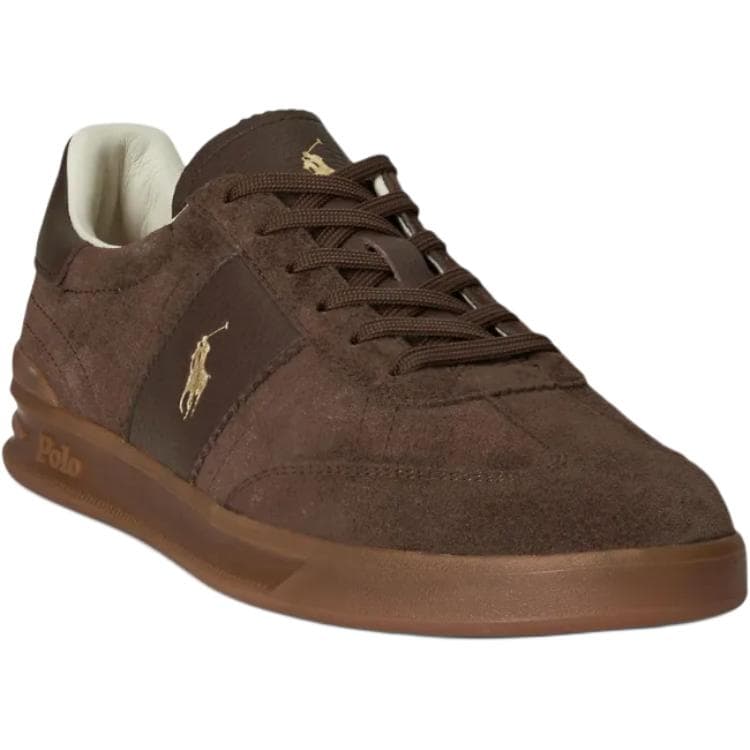 Кроссовки Polo Ralph Lauren Heritage Aera Кожа Низкие Кроссовки для Скейтбординга Мужские Умбра - изображение 3