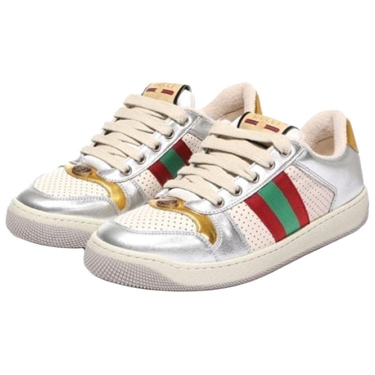 Кроссовки Gucci Silver Low-Top Sneakers - изображение 3