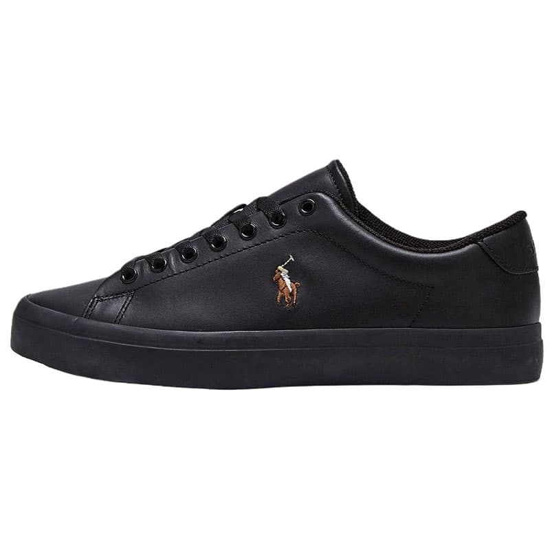 Кроссовки Polo Ralph Lauren Longwood Коровья кожа Низкий топ Скейтборд Обувь Мужская Черная - изображение 1