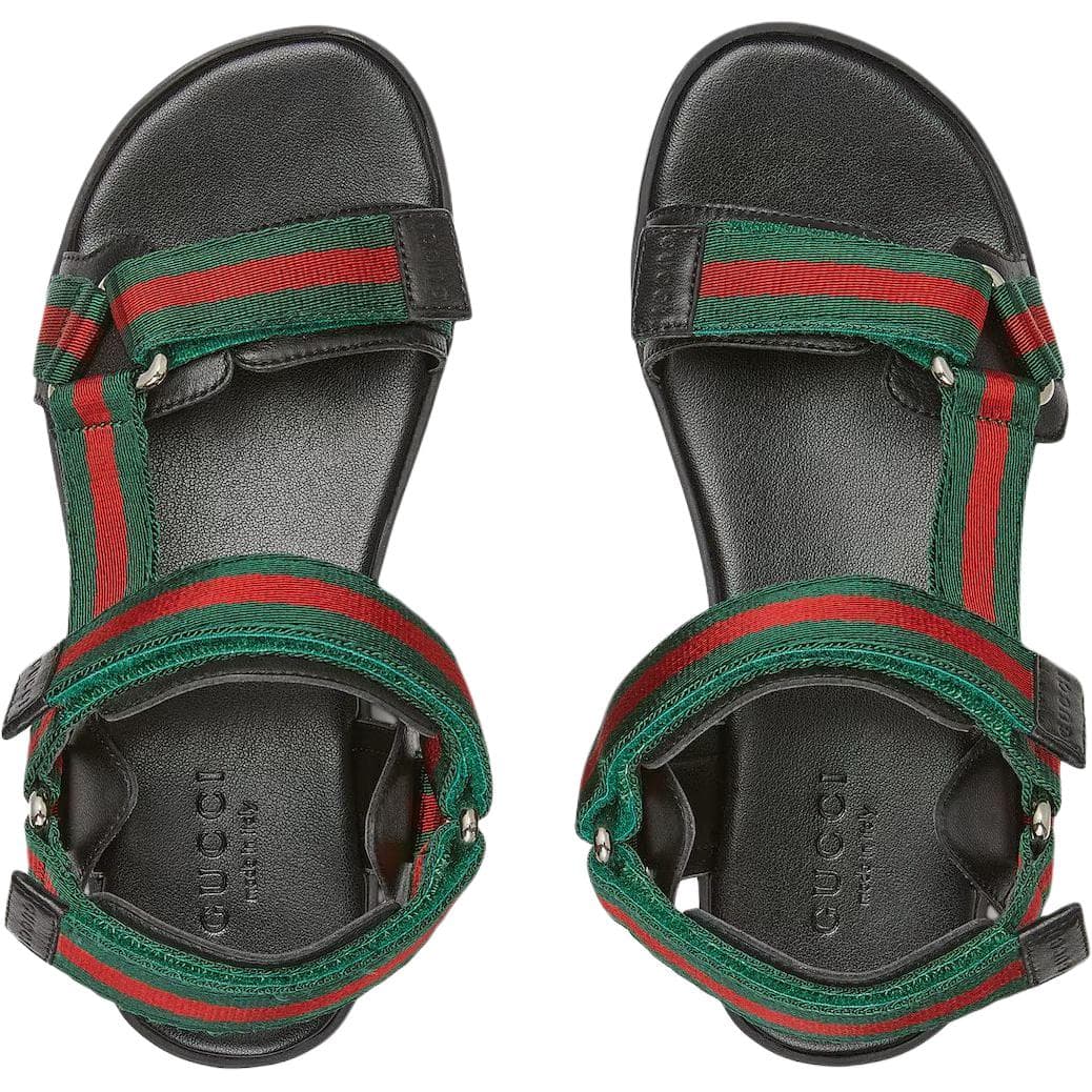Сандалии GUCCI Web Детские сандалии Зеленый Красный Детский - изображение 4