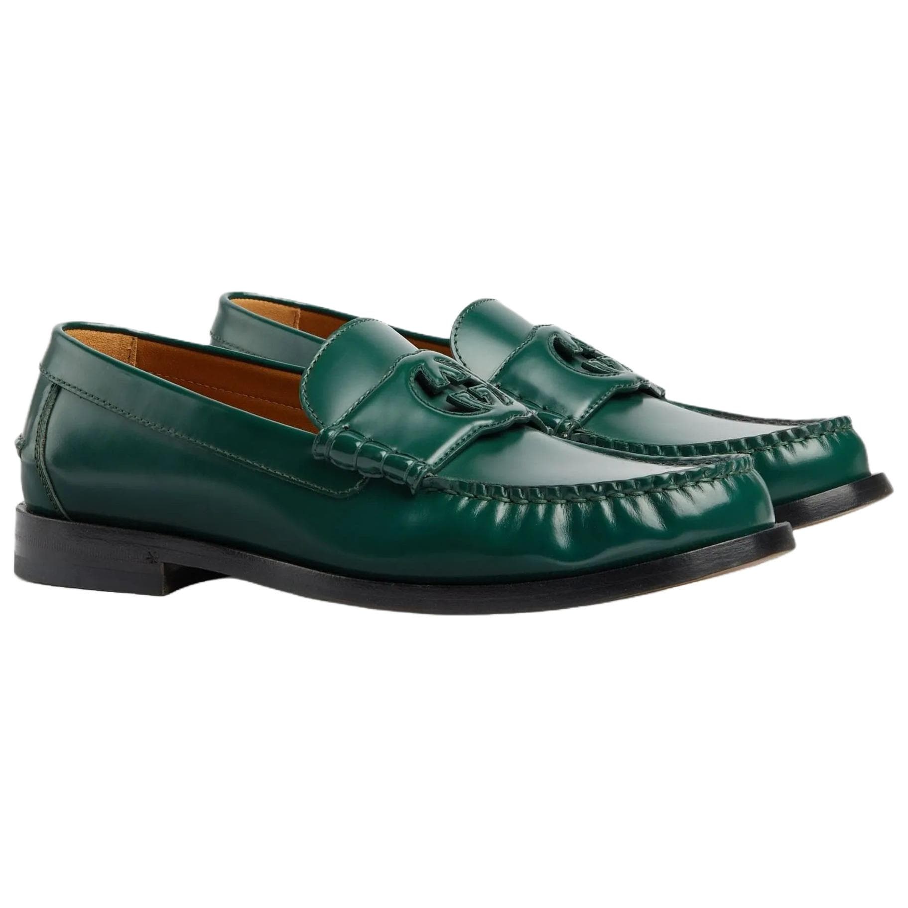 Лоферы Gucci Interlocking Loafers Green - изображение 4