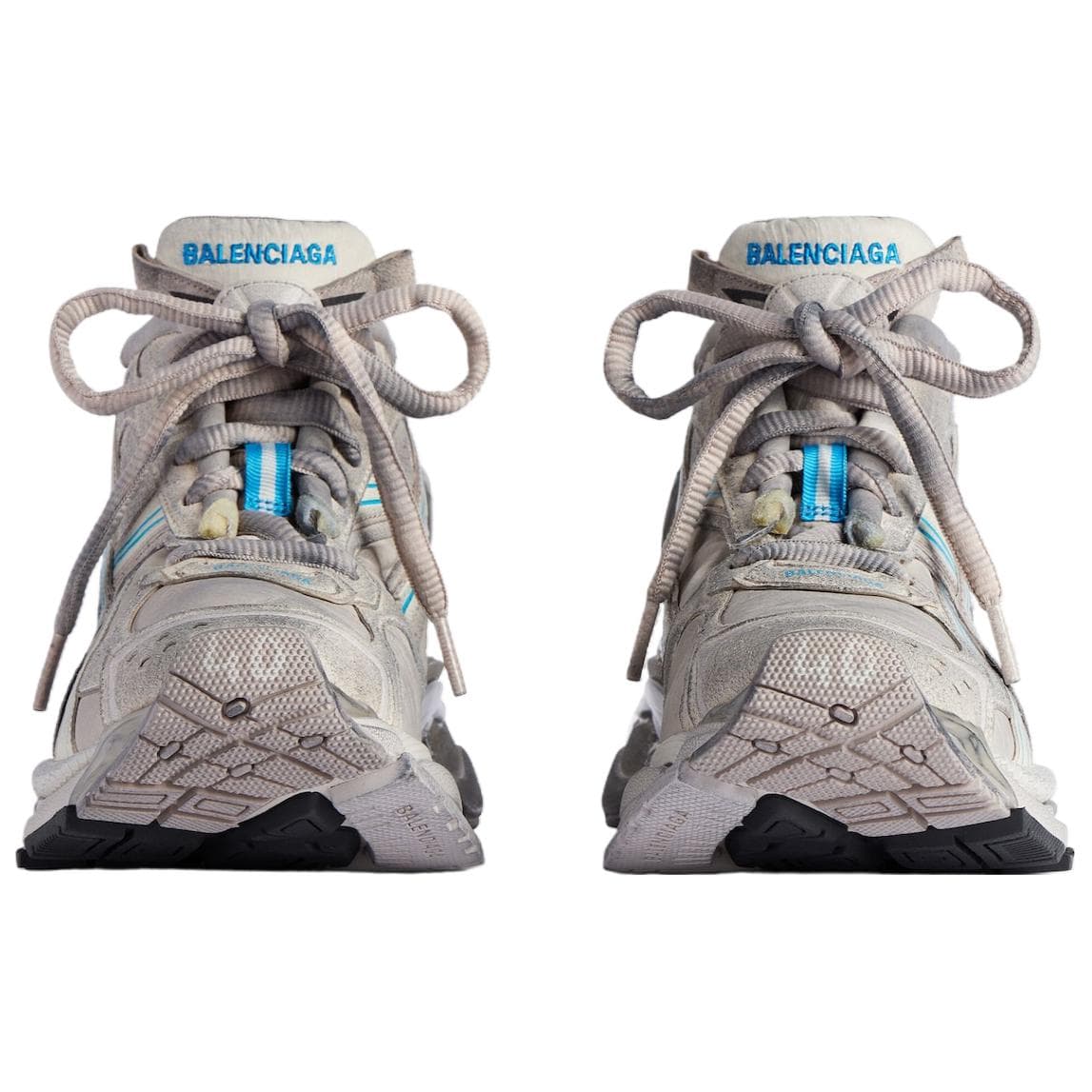 Кроссовки Balenciaga Runner Ткань Низкий Верх Повседневная Обувь Женская Серый Синий - изображение 4