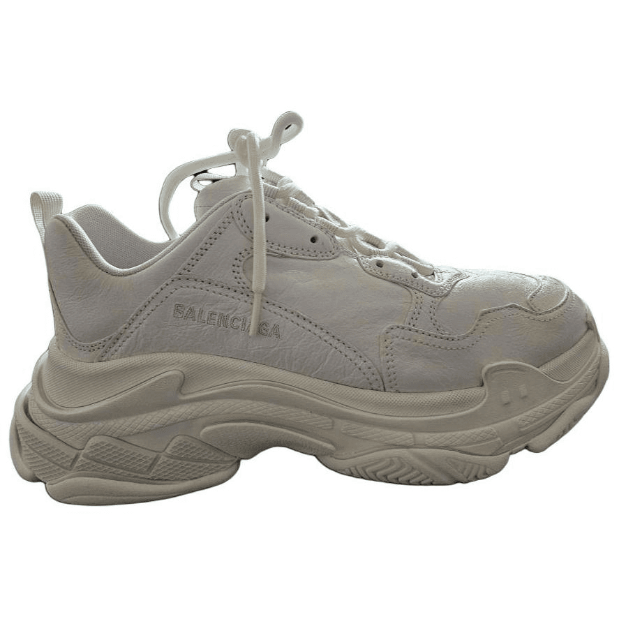 Кроссовки Balenciaga Triple S Кожа Низкий Верх Повседневная Обувь Мужская Белая - изображение 2