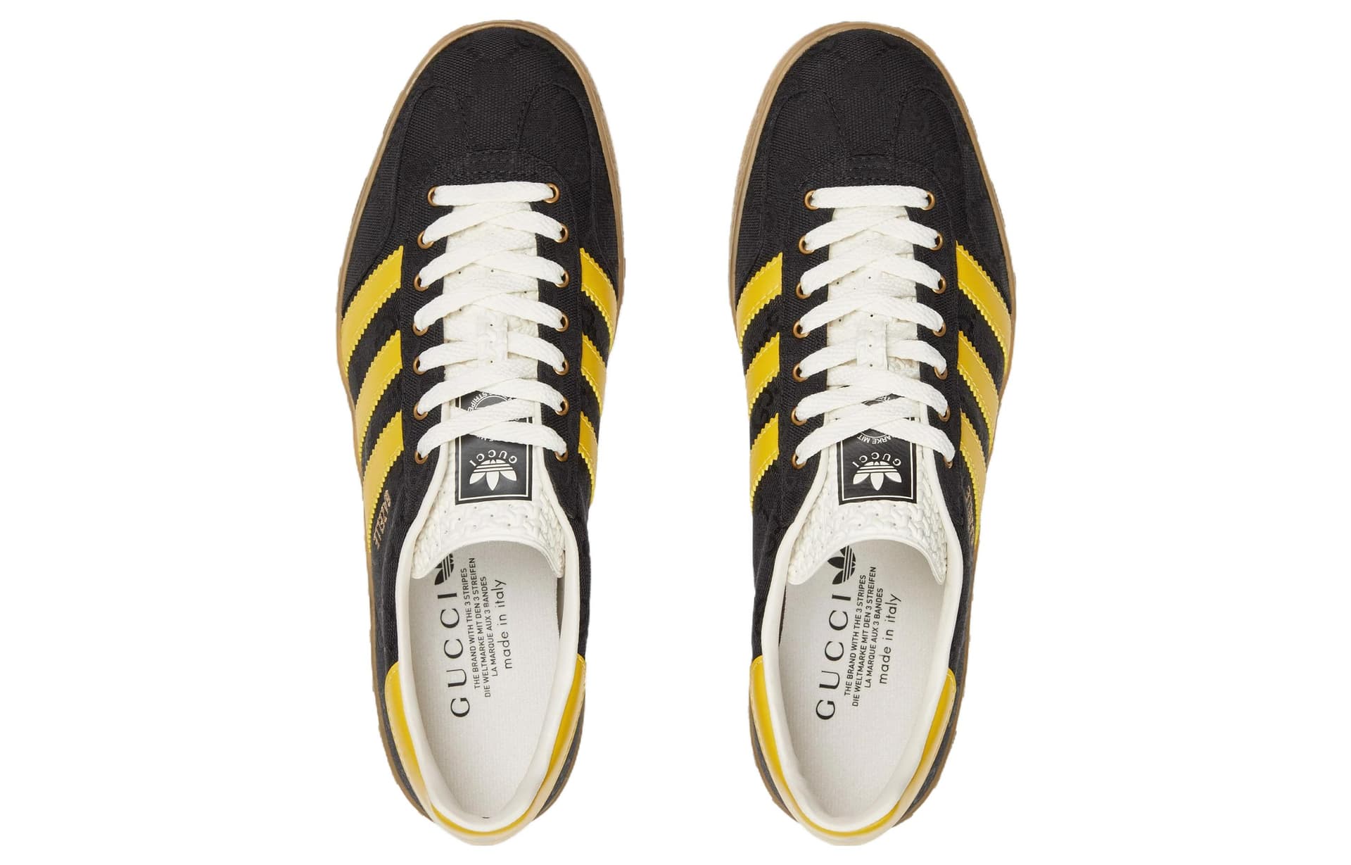 Кроссовки adidas x Gucci Gazelle Black Yellow - изображение 4