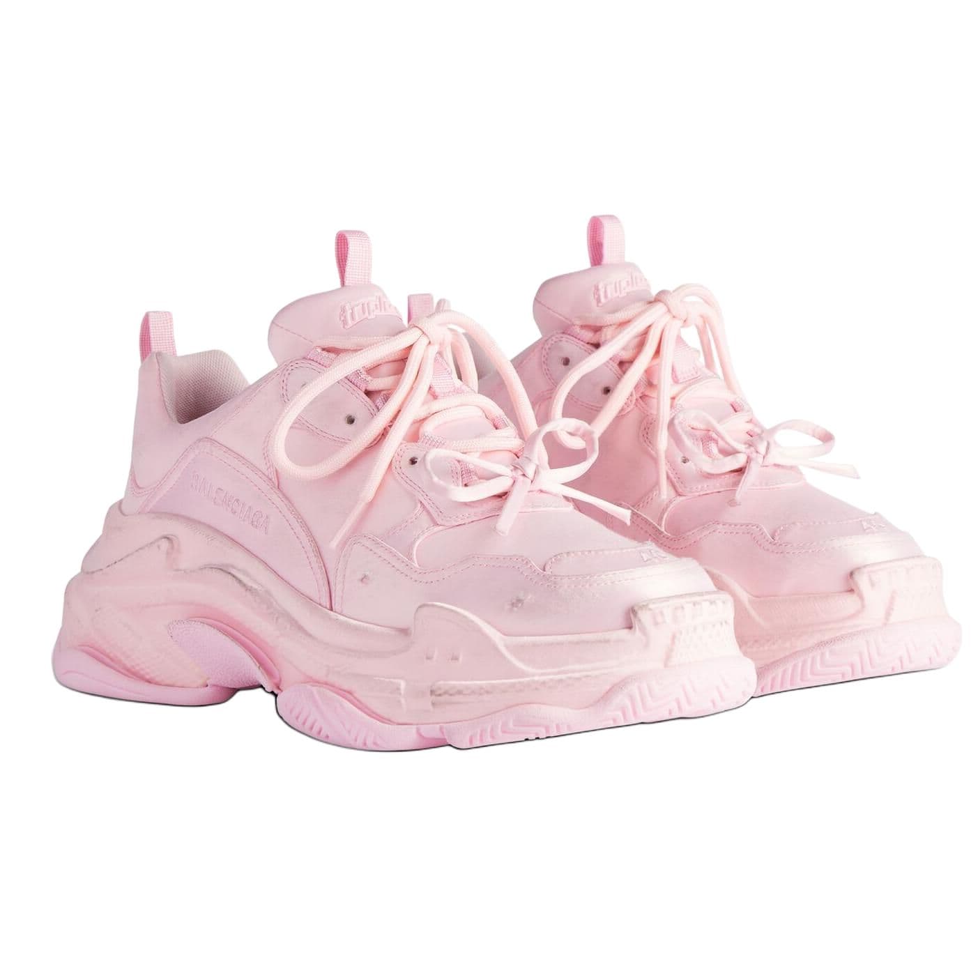 Кроссовки Balenciaga Triple S Ткань Низкий Верх Повседневная Обувь Женская Розовая - изображение 2