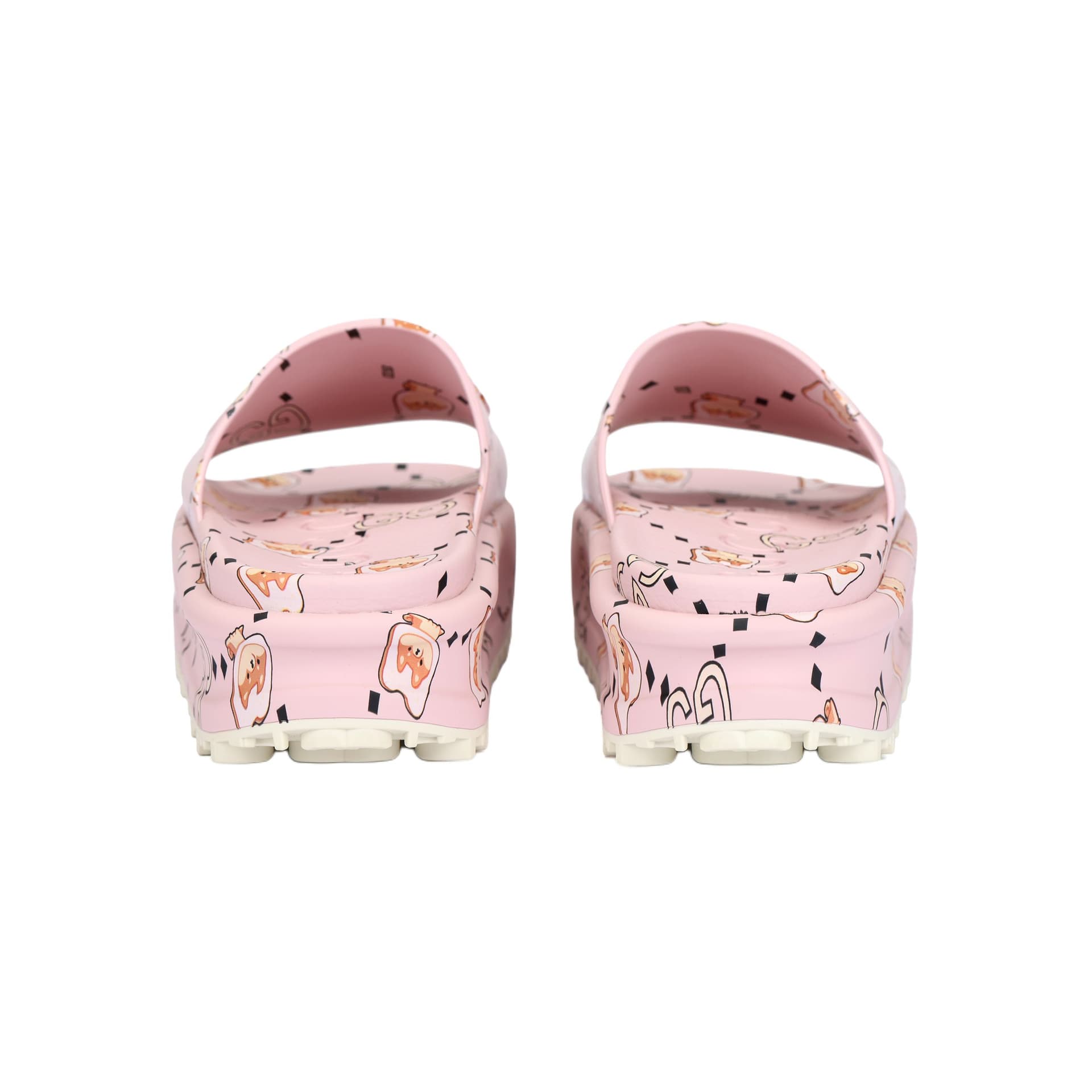 Сандалии Gucci Rubber Animal Print Slides Pink - изображение 4