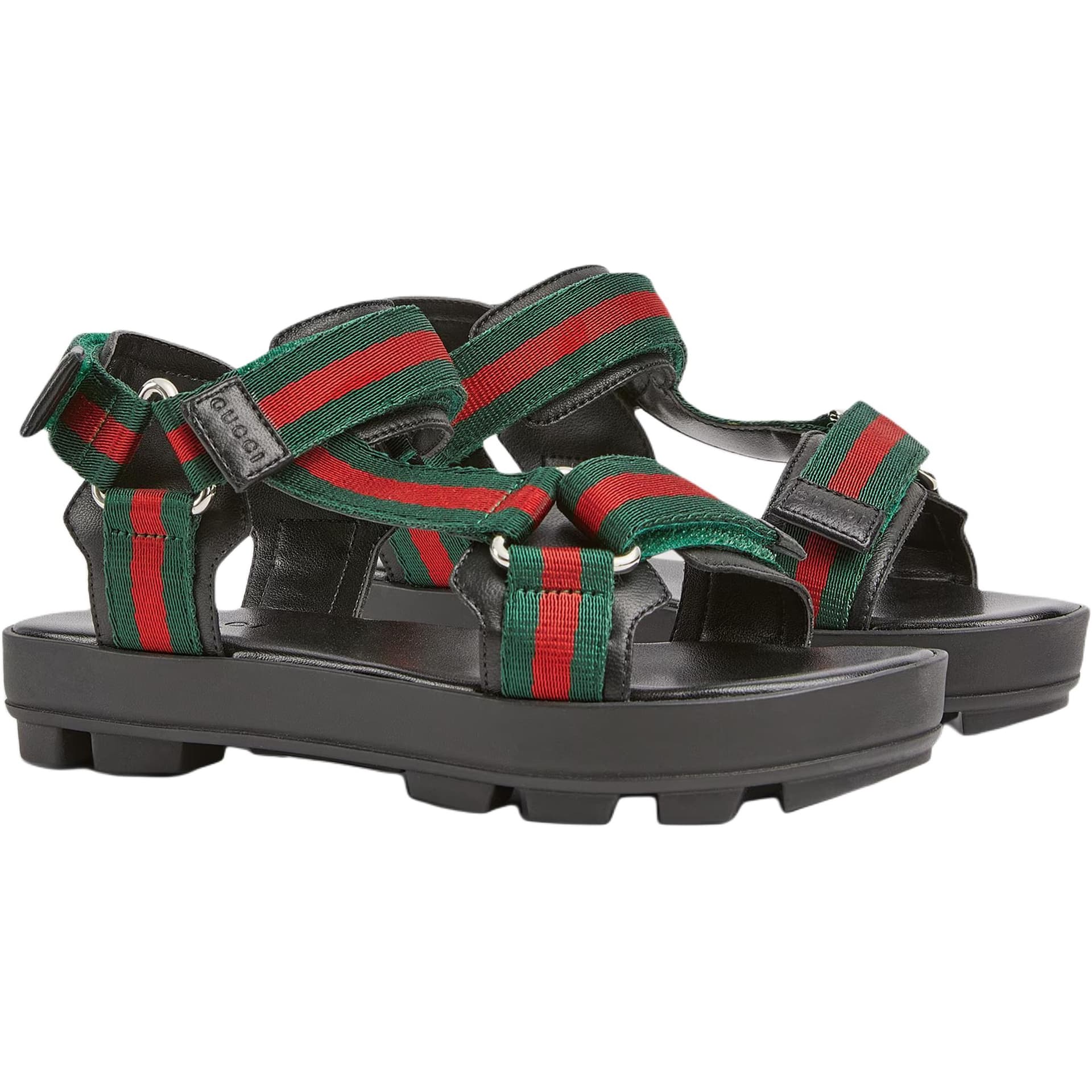 Сандалии GUCCI Web Детские сандалии Зеленый Красный Детский - изображение 3