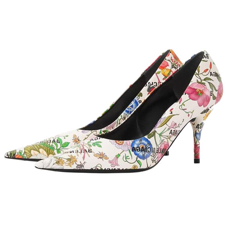 Туфли Balenciaga x Gucci The Hacker Project Knife Floral White - изображение 4