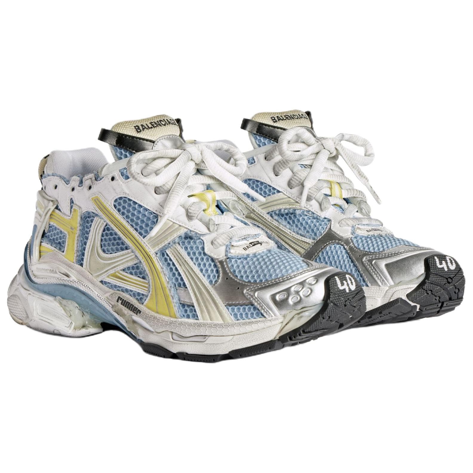Кроссовки Balenciaga Runner Low Топ Толстая подошва Кроссовки Женские Синие Желтые Белые - изображение 3