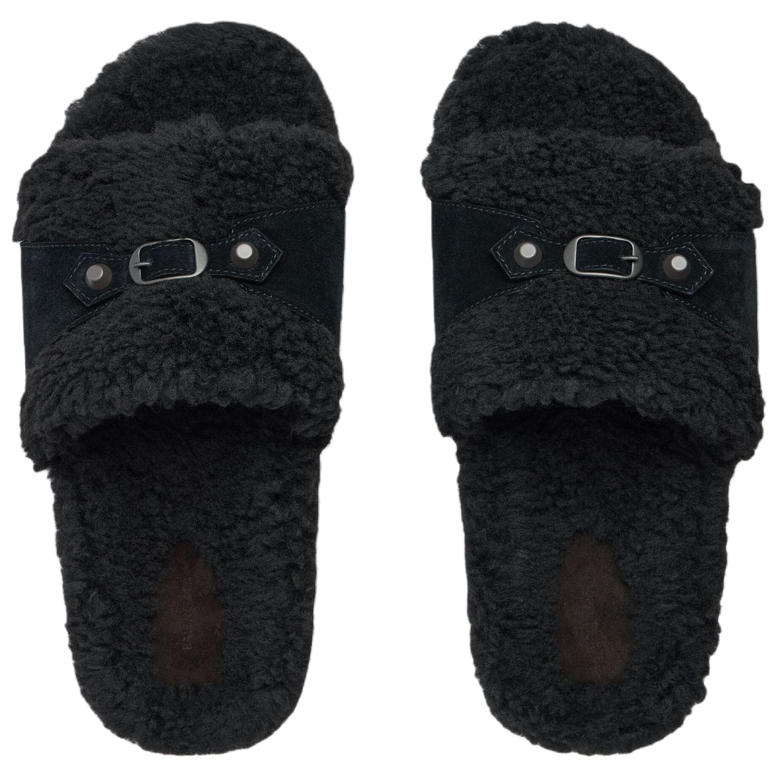 Сандалии Balenciaga Furry Шлепанцы Мужские Черные - изображение 5