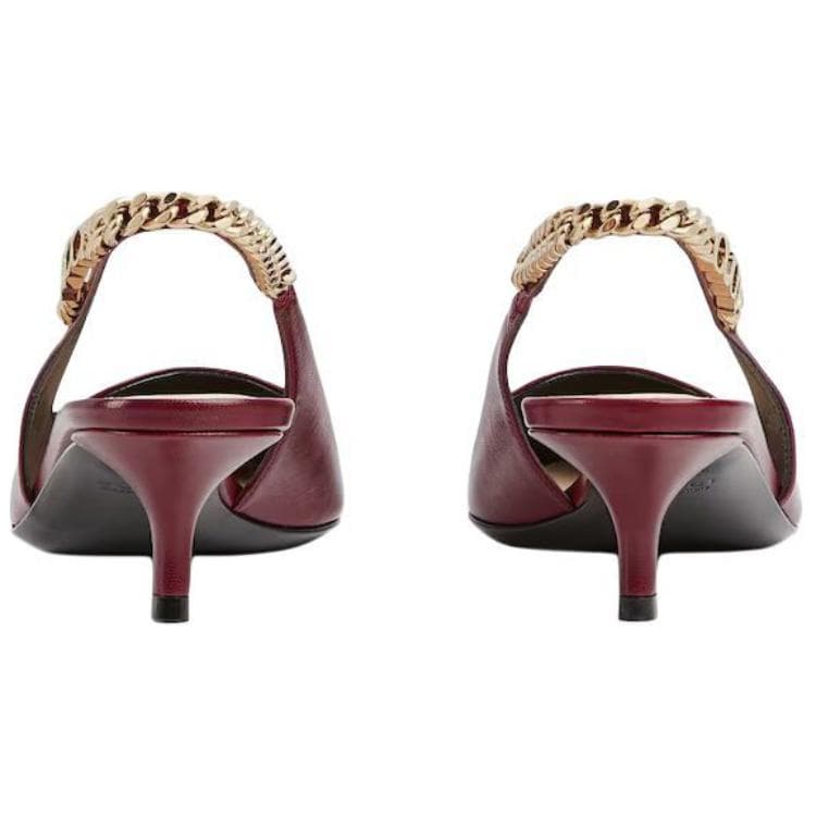 Туфли Gucci Signoria Кожа Узкий каблук Высокие каблуки 5 5 см Женские Красный - изображение 5