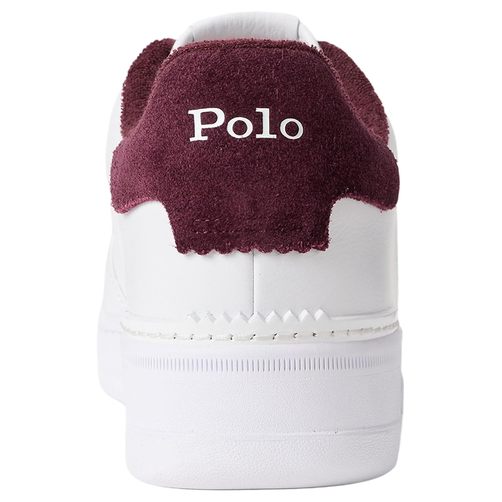 Кроссовки Polo Ralph Lauren Masters Корт Кожа Низкие Кроссовки для скейтбординга Мужские Белые и Бордовые - изображение 5