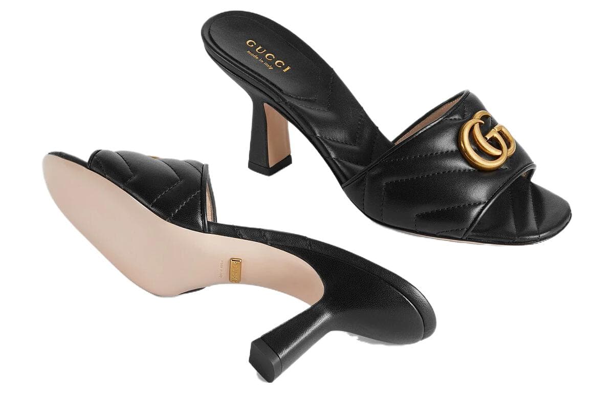 Сандалии Gucci Double G Black Slides - изображение 6