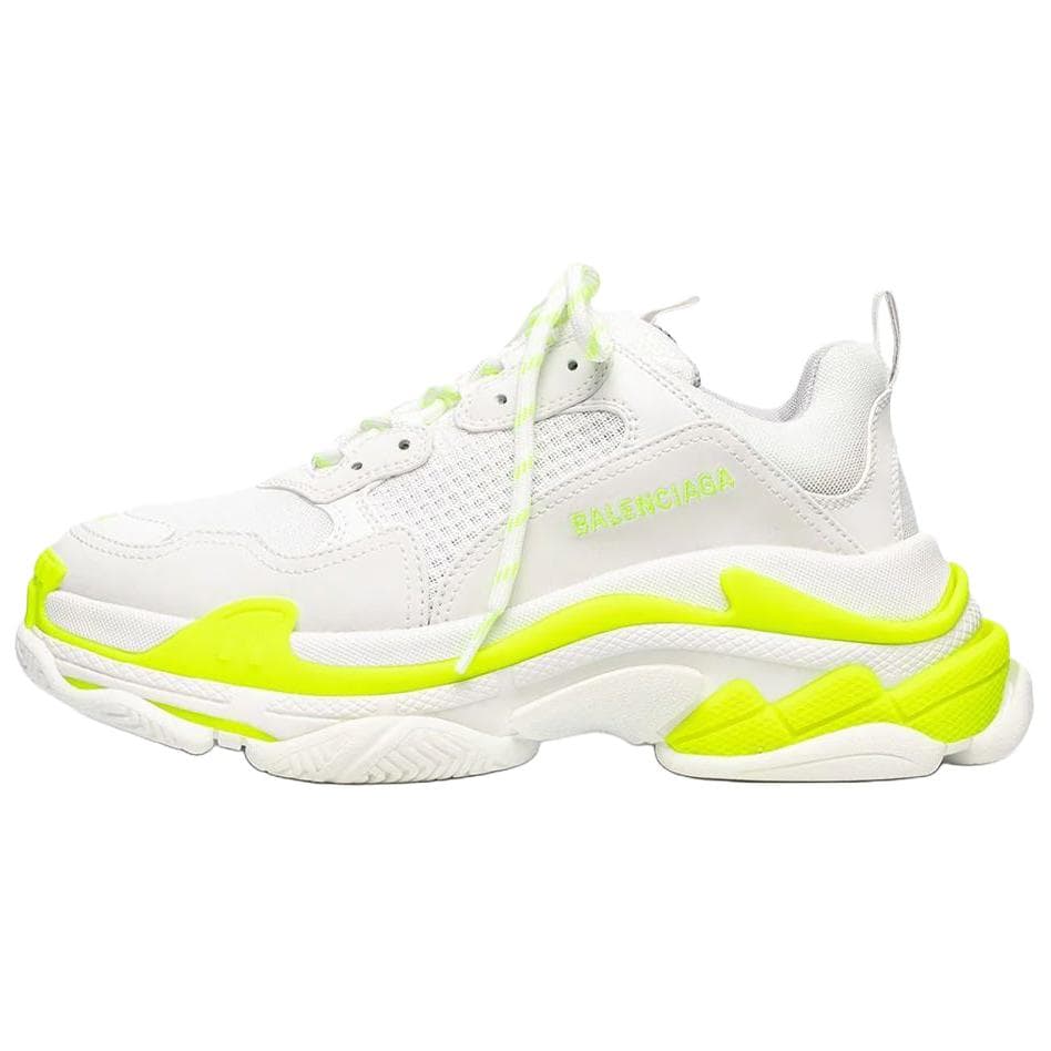 Кроссовки Balenciaga Triple S Кожа Низкие Кеды Мужские Неоново-Желтые - изображение 1