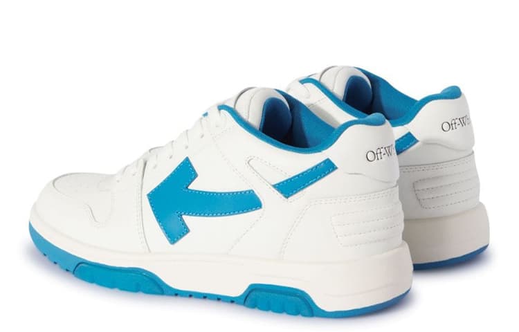 Кроссовки OFF-WHITE Круглый носок На шнурках Модный Низкие кеды Мужские Бело-синий - изображение 5