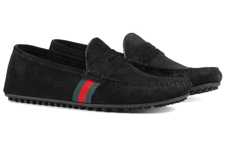 Gucci Suede Fashion Sneakers Black - изображение 2