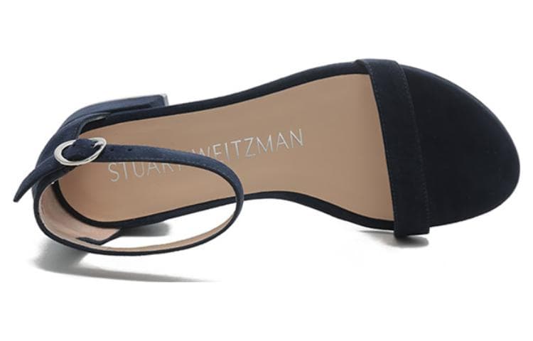 Шлёпанцы Stuart Weitzman Sw Искусственная замша Одиночные Шнуровые Сандалии Женские Темно-синие - изображение 5