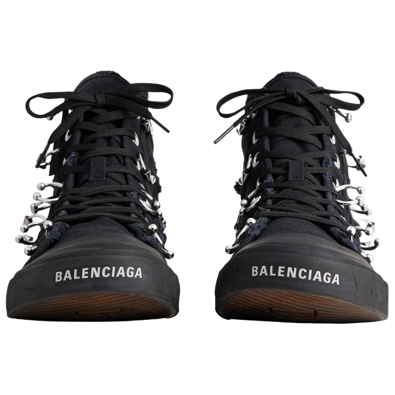 Кеды Balenciaga Париж Мода Тренд Высокие Кеды Скейтборд Обувь Мужская Черная с Эффектом Потертости - изображение 3