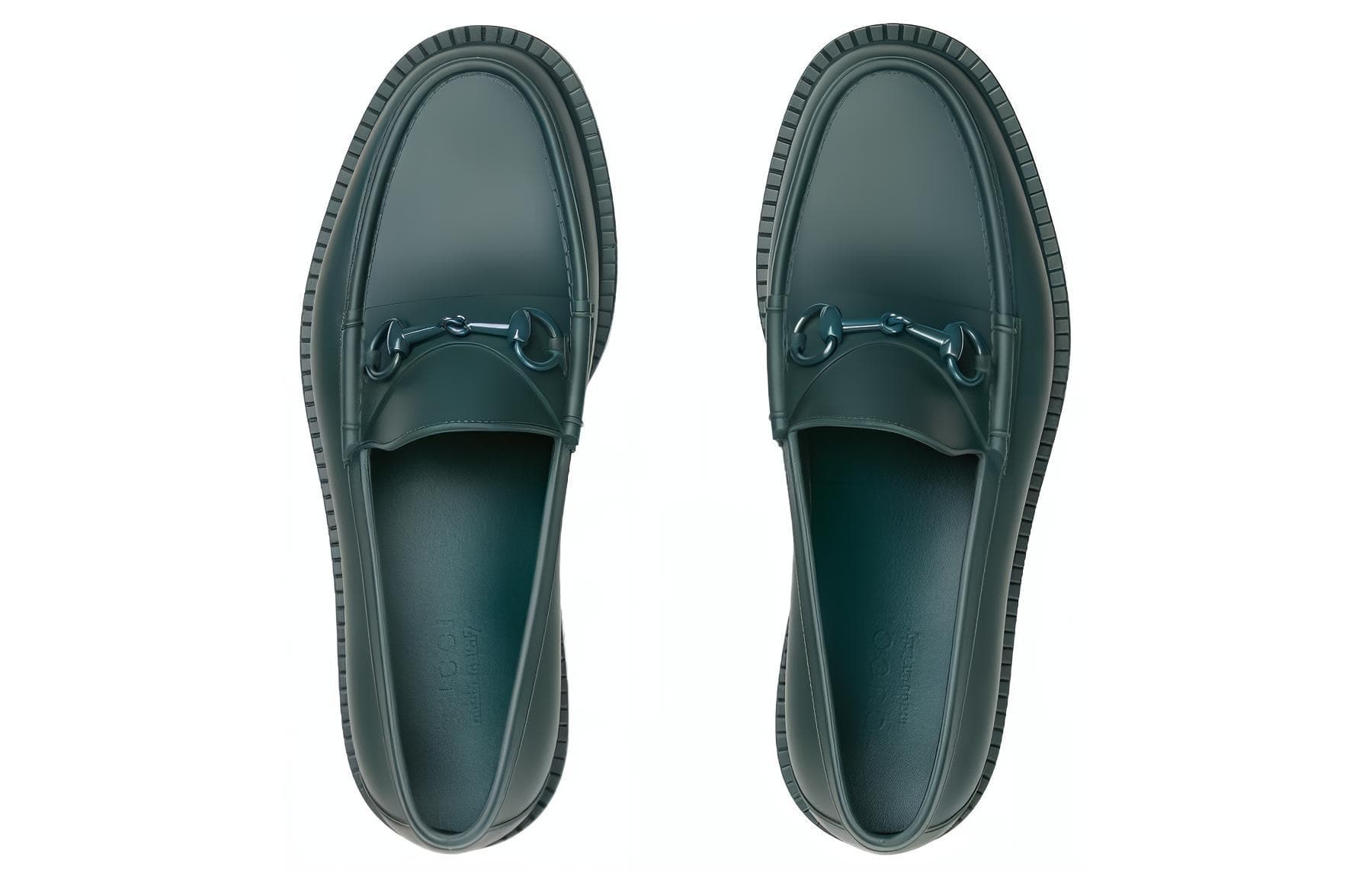 Лоферы Gucci Rubber Loafer Deep Green - изображение 4
