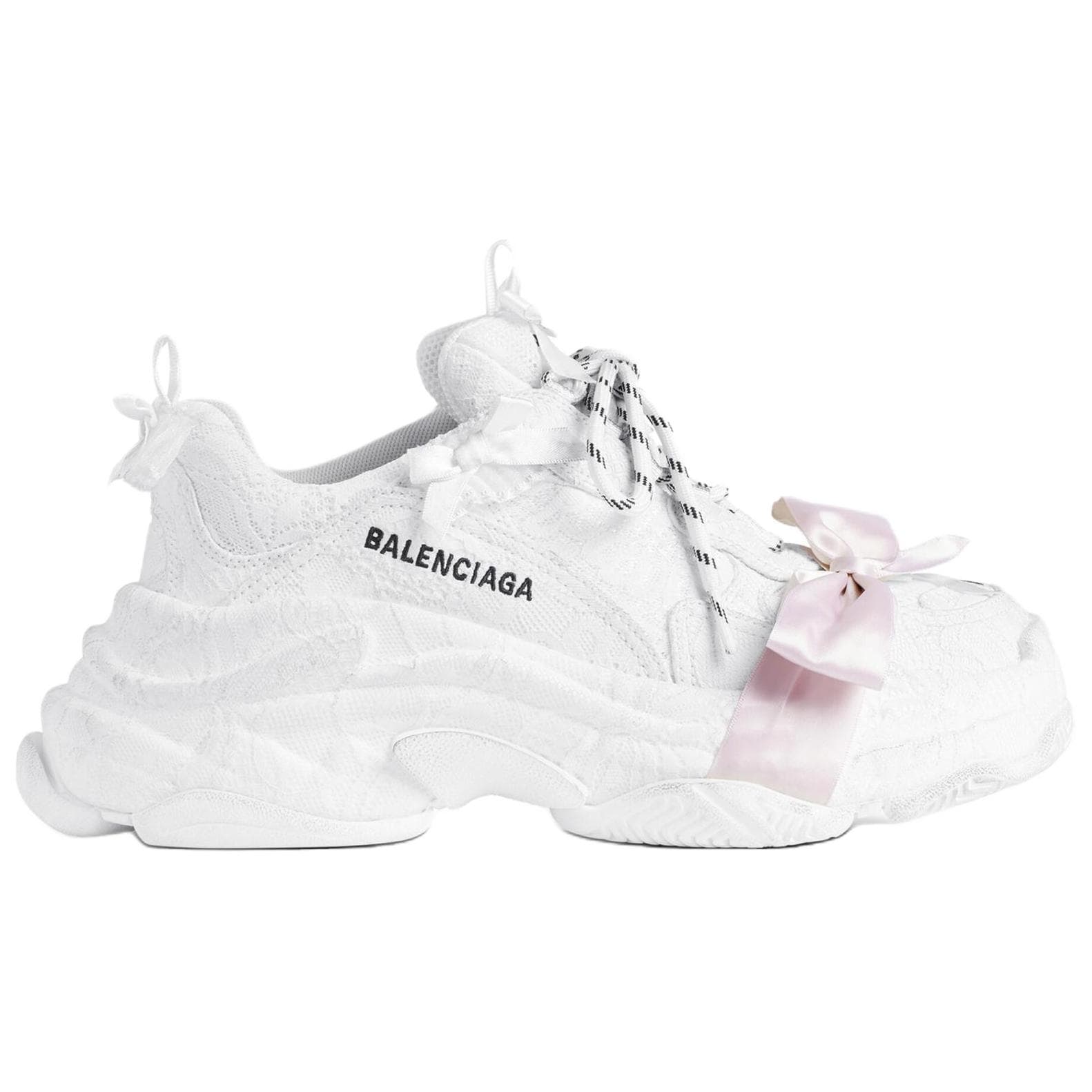 Кроссовки Balenciaga Triple S Кружево Низкие Кроссовки с Толстой Подошвой Женские Белые - изображение 2