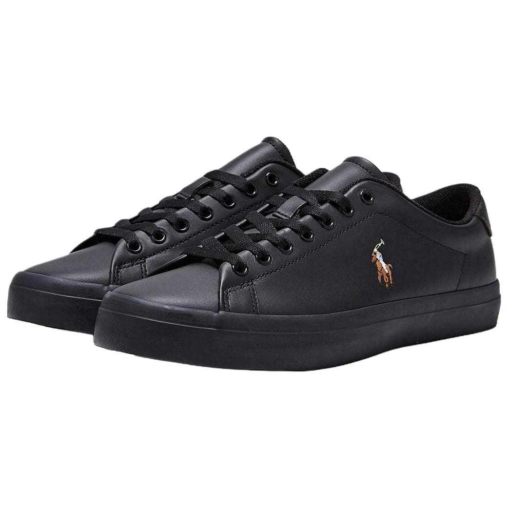 Кроссовки Polo Ralph Lauren Longwood Коровья кожа Низкий топ Скейтборд Обувь Мужская Черная - изображение 3