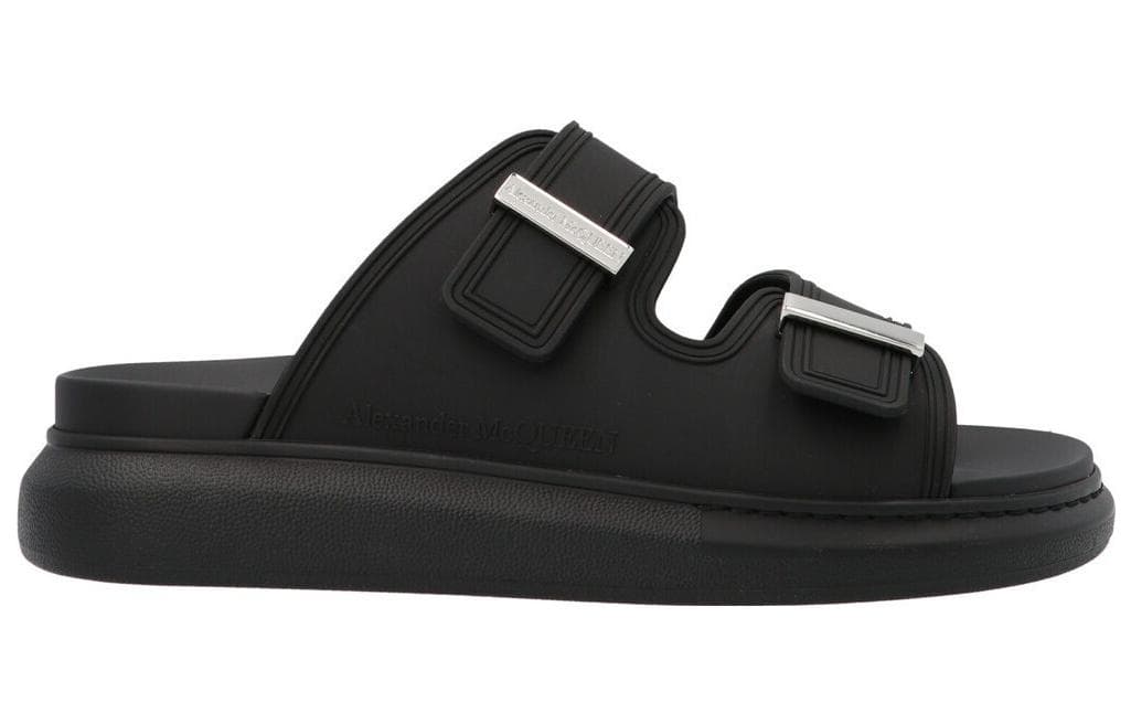 Сандалии Alexander McQueen Hybrid Rubber Slide Sandals Black - изображение 2