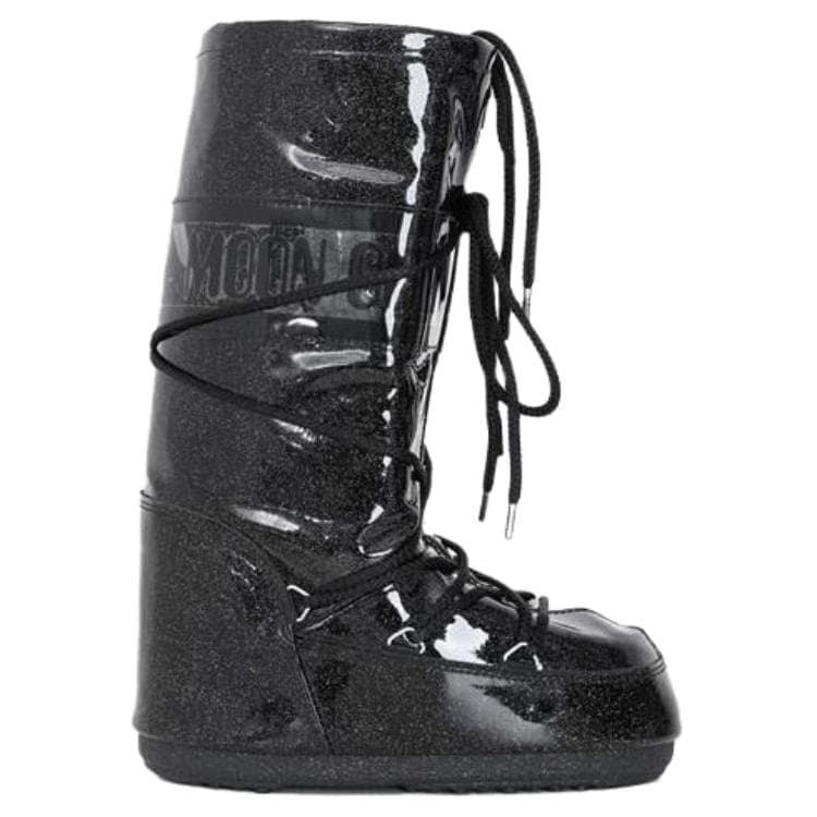 Ботинки зимние MOON BOOT Высокие сноубутсы для колена Унисекс Черные с блестками - изображение 2