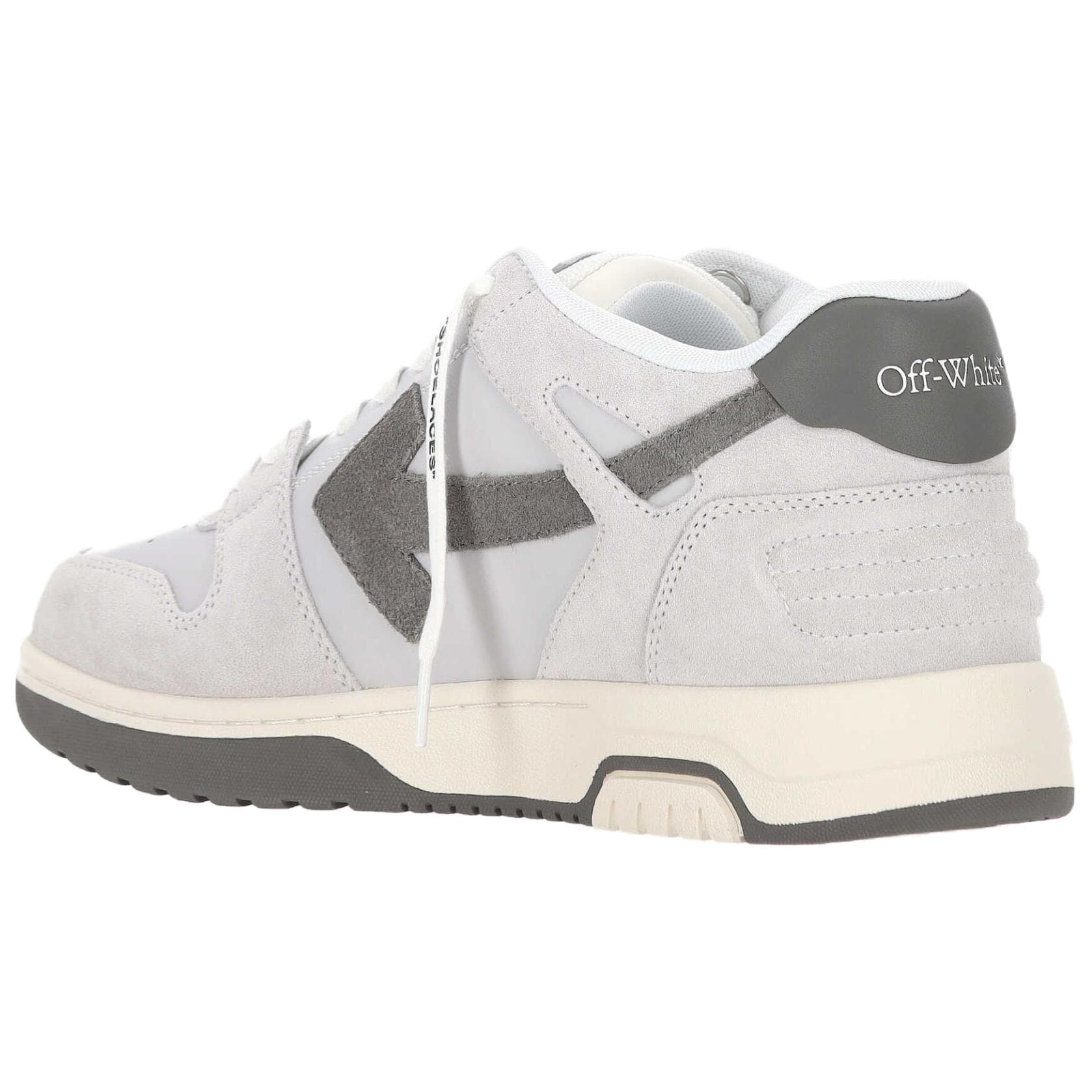 Кроссовки OFF-WHITE Лицевая коровья кожа Круглый носок Шнуровка Низкие кроссовки Мужские Серый - изображение 3