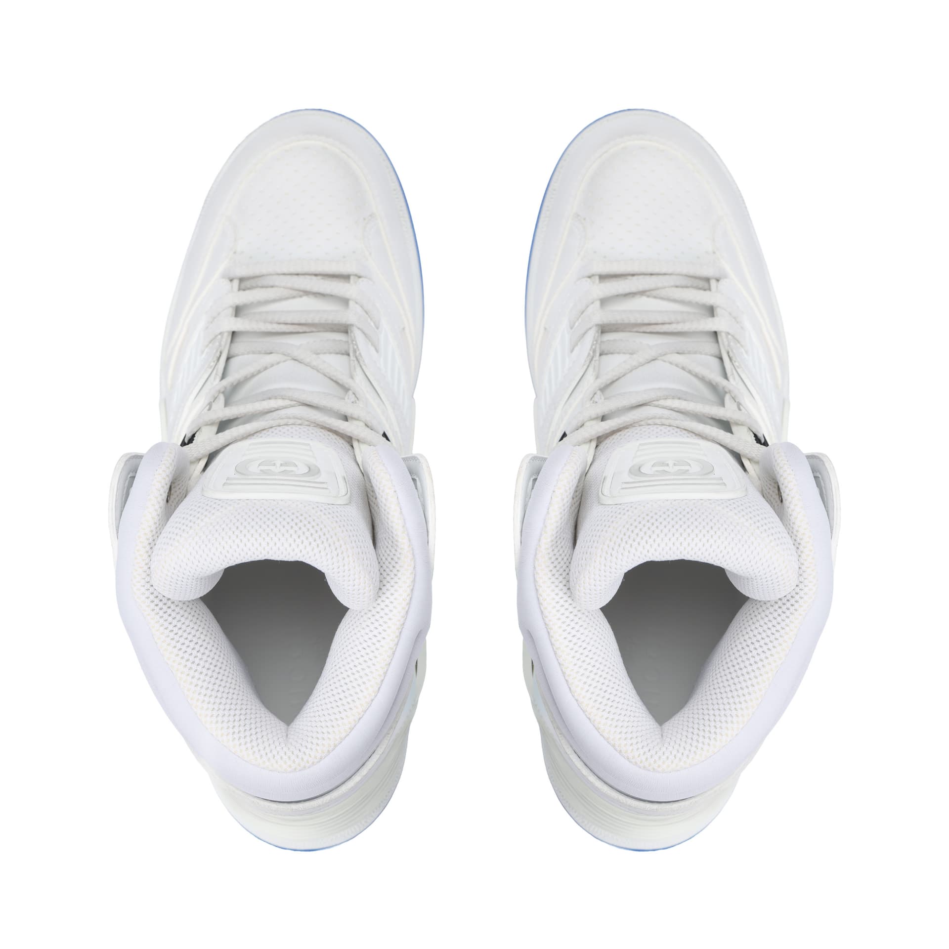 Ретро баскетбольные кроссовки Gucci Basket High Top Blue White - изображение 3